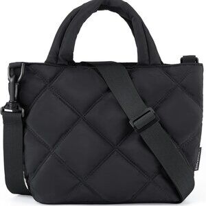 Crossbody Bags for Women, Quilted Grid Puffer Tote Handbag Shoulder Bag Small Pu